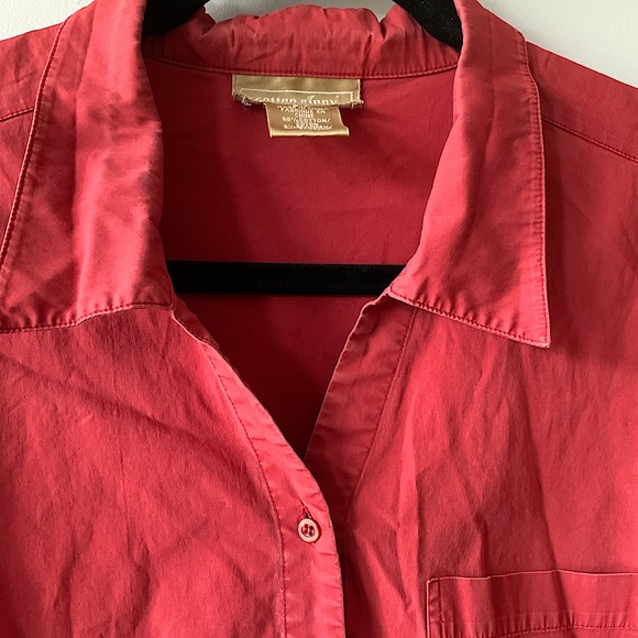 Red Button Up Top - Picture 4 of 11
